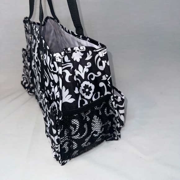 Thirty-One Organizing Utility Tote Black Parisian Pop Multi-Purpose NWT - Picture 9 of 13